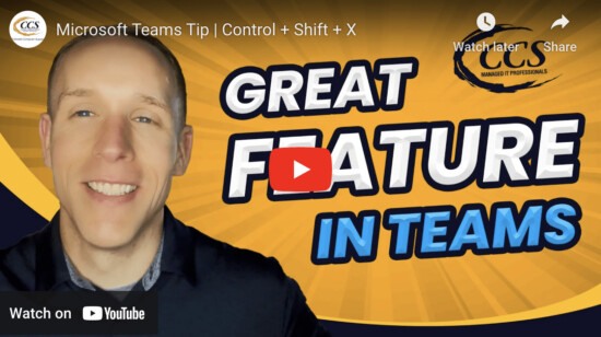 Microsoft Teams Tip | Control + Shift + X